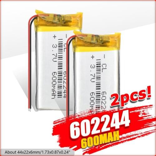 Polymer battery 600 mah 3.7 V 602244 smart home MP3 speakers Li-ion battery for dvd,GPS,mp3,mp4,mp5 cell phone,speaker