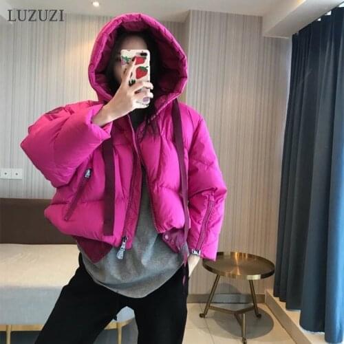 LUZUZI 2021 New Winter Hooded Down Coat Women 90% White Duck Down Thick Warm Parkas Female Fashion Puffer Jackets Snow Outwear