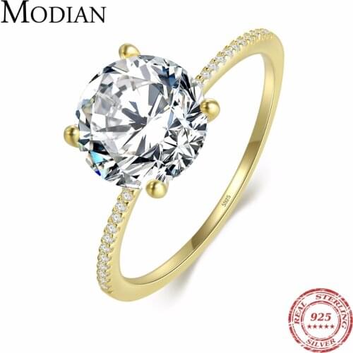 Modian Real 925 Sterling Silver Fashion Brand Ring Ten Hearts CZ Finger Wedding rings For Women Engagement Anniversary Jewelry