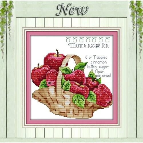 Apple basket fruits paintings 11CT patterns printed on canvas 14CT needlework diy dmc cross stitch chinese Sets Embroidery kits