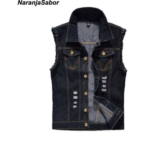 Мужские джинсовые жилеты NaranjaSabor China At AliExpress