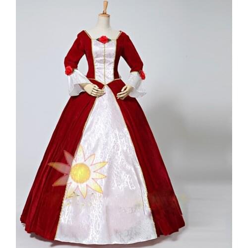 Custom-Made Dark Red Belle Princess Costume Belle Cosplay Costume For Women