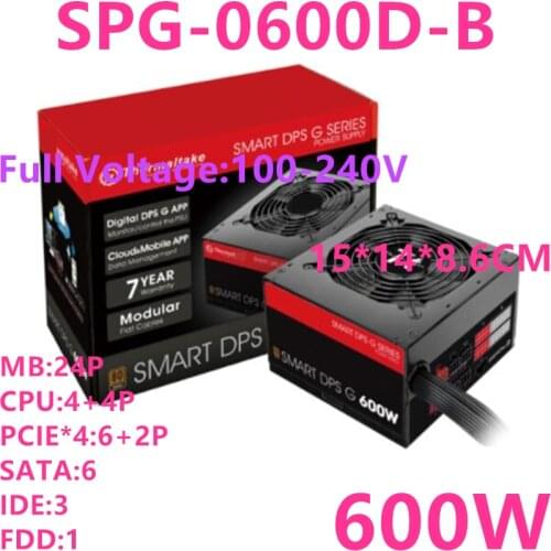 New PSU For Thermaltake(Tt) Brand Smart DPS G 600W 80plus Bronze Half Module Game Power Supply 600W Power Supply SPG-0600D-B