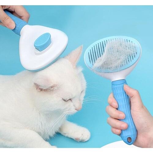 Professional Dog Self Cleaning Slicker Cat Brush with Massage Particles Remover Loose Clean Hair Brush Dogs Grooming Comb