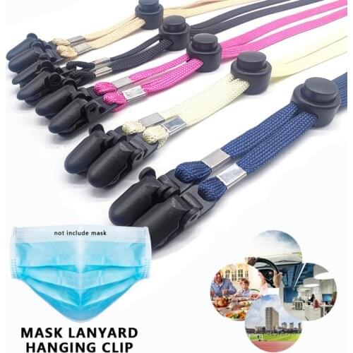 Adjustable Face Lanyard Chains Handy&convenient Safety Ear Holder Rope Neck Hanging Anti-drop Rope Two Hooks Clips Adult Kids