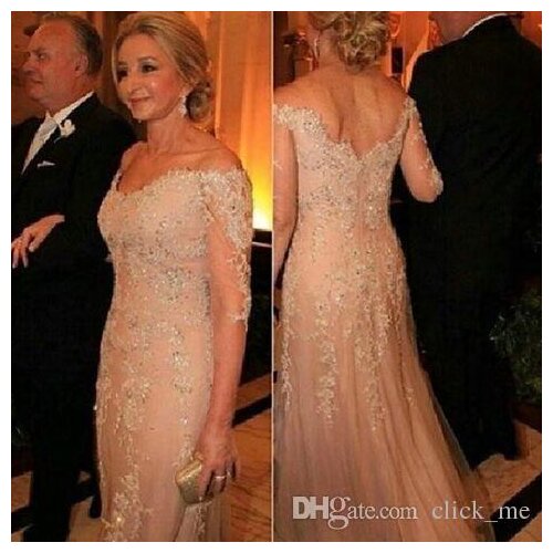 Champagne 2021 Mother Of The Bride Dresses A-line 3/4 Sleeves Chiffon Lace Plus Size Long Elegant Groom Mother Dresses Wedding