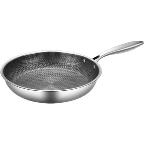 Stainless Steel Material Frying Pan Non-stick Pot Cookware 2 Sizes Choose Fried Steak Pot Saucepan Honeycomb Kitchenware