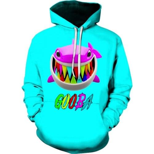 Fashion new solid color cartoon 3D printing couple hoodie mens pullover sweatshirt autumn and winter loose simple casual wear