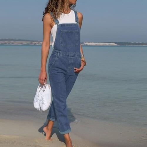 Denim Overalls For Women Modis Bib Pants Vintage High Street Daily Office Long Rompers Fashion Jumpsuits Body Mujer Macacao