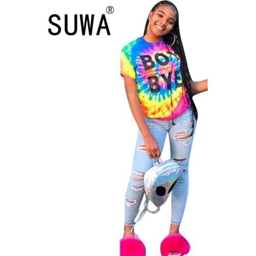 Contrast Color Letter Printed Vintage Casual Summer 2021 New Product Short Sleeve Pullover Women Top And Blouses Street T-Shirt