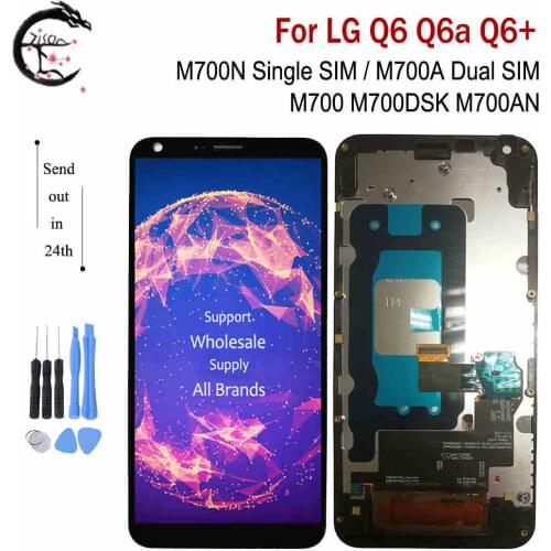 LCD With Frame For LG Q6 M700 M700DSK M700AN Q6a Q6+ M700N Dual LCD Display Screen Touch Panel Digitizer Assembly For LG Q6 LCD