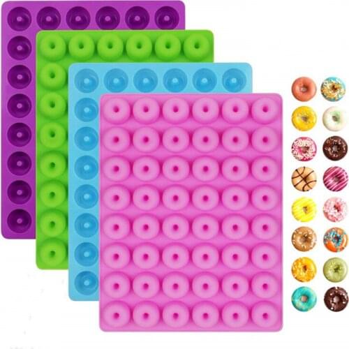 1pcs 48 Cavity Mini Donut Mold Silicone Chocolate Molds Biscuit Cake Cupcake Mould Ice Cube Baking Tray Cake Decorating Tools