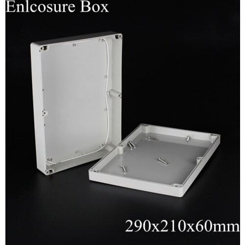 1 piece/lot) 290*210*60mm Grey ABS Plastic IP65 Waterproof Enclosure PVC Junction Box Electronic Project Instrument Case