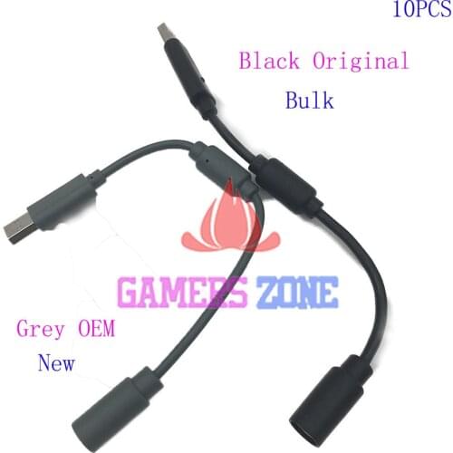 10PCS Black Grey For XBOX 360 USB Breakaway Cable Lead Cord Adapter For XBOX360 Wired Controller