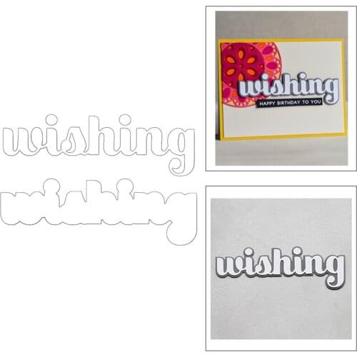2020 New English Words Wishing and Silhouette Metal Cutting Dies For DIY Cut Paper Making Greeting Card Scrapbooking NO Stamps
