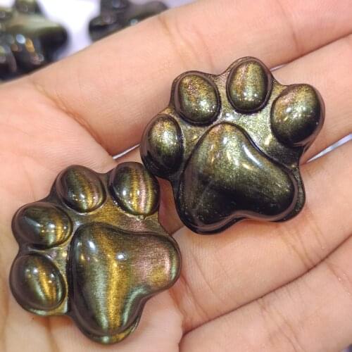 1pc Natural Golden Obsidian Cats Claw Hand Carved Cat Claw Shape Jewel Lucky Gifts