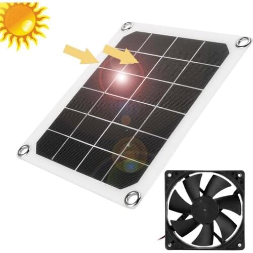 40W 12V Solar Panel Powered Fan Exhaust Fan 6 Inch Mini Ventilator Air Extractor for Dog Coop Greenhouse Tree Houses RV