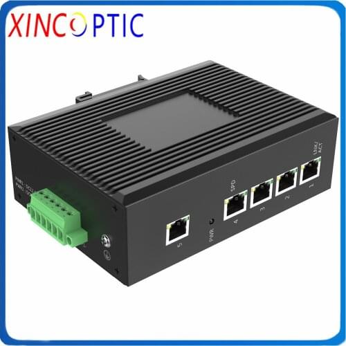 5*10/100/1000Base-T Industrial Ethernet Switch Gigabit 5Ports 5RJ45 Gigabit Industrial Unmanaged Ethernet Network POE Switch