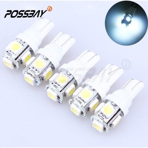 5 Pieces 5SMD T10 5050 Dome Index Car LED Lamp Bulbs Wedge White Light DC 12V Car-Styling Auto LED Light Sourcing