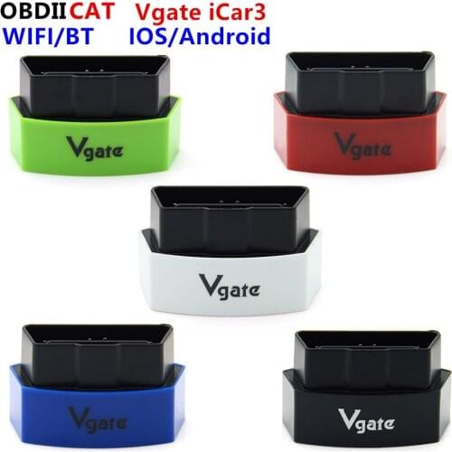 50Pcs/lot Vgate Icar 3 ELM327 OBD2 Bluetooth Wifi V2.1 Icar 3 ELM327 Bluetooth Wi-Fi Car Diagnostic Scanner For Android/IOS/PC