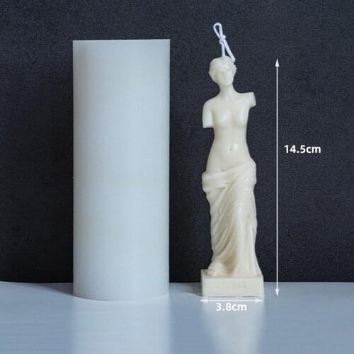 Art Female Body DIY Candle Molds Female Broken Arm Venus Sculpture Perfume Candle Silicone Mold Fragrance Candle Making Mould