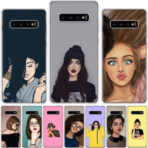 Girls Brunette Blonde Best Friends BFF Phone Case For Samsung Galaxy A51 A71 A50 A70 A80 A90 A01 A6 A7 A8 A10 A10S A20S A20E A30