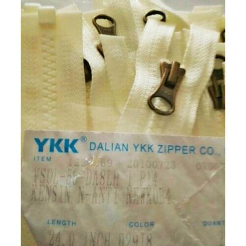 LONG YKK zipper VINTAGE SLIDER for clothing sewing Beige jacket accessories