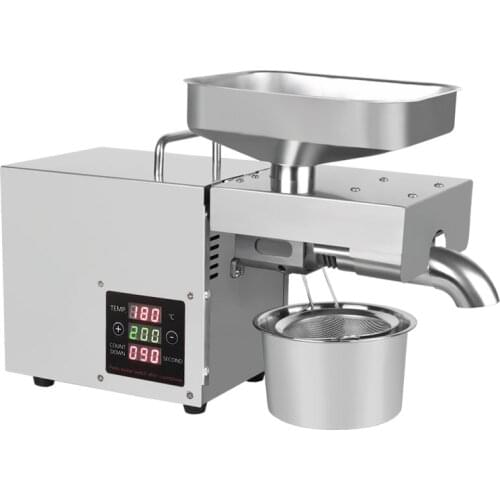 Stainless steel oil press household commercial electric automatic hot and cold intelligent temperature control oil extraction