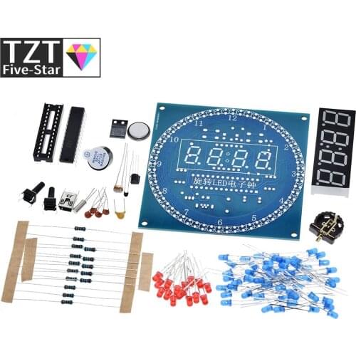 DS1302 Rotating LED Display Alarm Electronic Clock Module DIY KIT LED Temperature Display for arduino