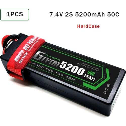 GTFDR RC Car Lipo Battery 7.4V 5200mah 50C Hard Case Bateria Lipo For Buggy Truggy Evader BX trx4 SCX10 RC SUV RC CAR