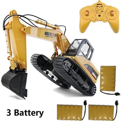 HuiNa Toys 15CH 15 Channel Simulation RC excavator toys Childrens Boys RC truck toys gifts RC Engineering car Rock Crawlers