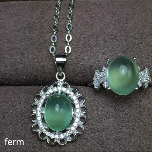 KJJEAXCMY exquisite jewelry 925 pure silver inlaid with natural grapes, ladies' jewelry, rings, pendants, 2 pieces