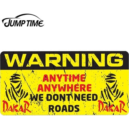 JumpTime 13cm x 6.5cm For WARNING DAKAR Vinyl Decal Car Bumper Window Car Stickers Waterproof Car Styling Accessories