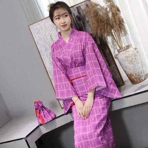 Kimono Performance Stage Costume Traditional Japanese Ladies Improved Kimono Robe Bathrobe Long Portrait Clothing Free Shipping