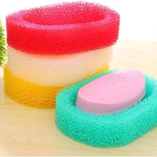 Colorful Foam Sponge Soap Dishes Box Case For Bathroom Kitchen Shower Absorbent Easy To Dry Soap Holder Plate Saver Dish Tray