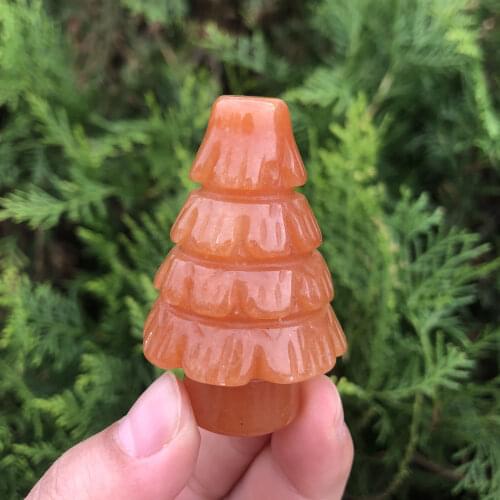 Natural Orange Aventurine Christmas Tree Healing Crystal Stone Tree For Christmas Present