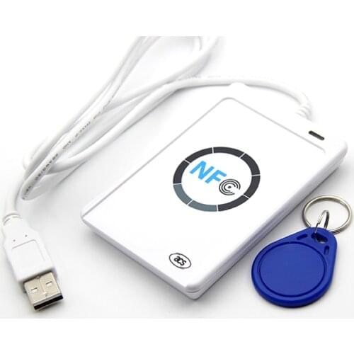 NFC ACR122U RFID smart card Reader Writer Copier Duplicator writable clone software USB IC 13.56mhz ISO 14443+5pcs UID TagNFC A