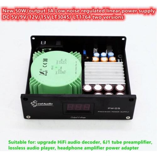 New 50W/output 3A Low noise regulated linear power supply DC 5V/9V/12V/15V LT3045/ LT1764 two versions Discount