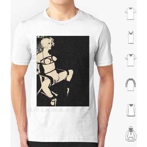 Nsfw , Sexy Blonde Slave T Shirt 100% Cotton DIY S-6xl Sexy Pose Girl Cuffed Erotic Sketch Slim Body Fetish Surreal