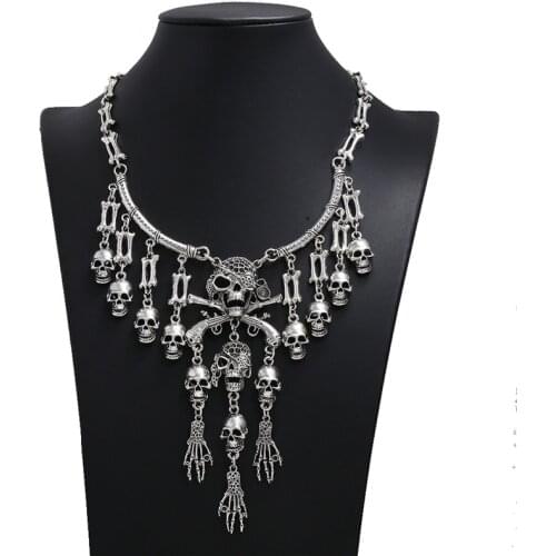LZHLQ Exaggeration Necklaces & Pendants 2020 Fashion Rock Punk Skull Statement Collares Necklace Vintage Women Jewelry