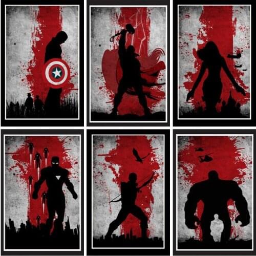 Marvel Superhero Anime Poster Captain America Iron Man Minimalist Canvas Paintings Avengers Print Wall Art Picture Home Decor