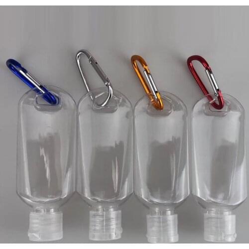 50ML Empty Alcohol Refillable Bottle With Key Ring Hook Clear Transparent Plastic Hand Sanitizer Bottle For Travel Bottle #39685