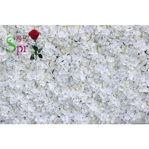 SPR Free Shipping 10pcs/lot white Artificial hydrangea rose flower wall wedding backdrop arch table runner decoration flowers