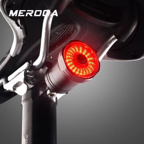 Smart Led Bike Light USB Rechargeable Road Bicycle Taillight Tail Rear Brake Sensing Lamp Cycling Flashlight For MTB Accessories