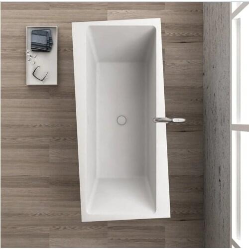 1760x800x580mm Solid Surface Stone CUPC Approval Bathtub Rectangular Freestanding Corian Matt Or Glossy Finishing Tub RS65112