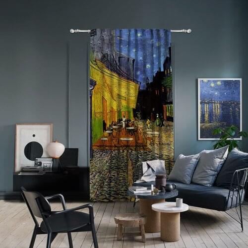 Vincent Van Gogh-Caffe Terrace at Night,Window Curtain 1 panel,Blackout,Room darkering, custom size