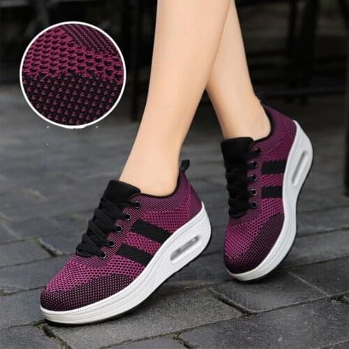 2021 Women Casual Platform Footwear Fashion Shoes Wedged Heels White Sneakers Shoes Height Increasing Zapatillas Mujer