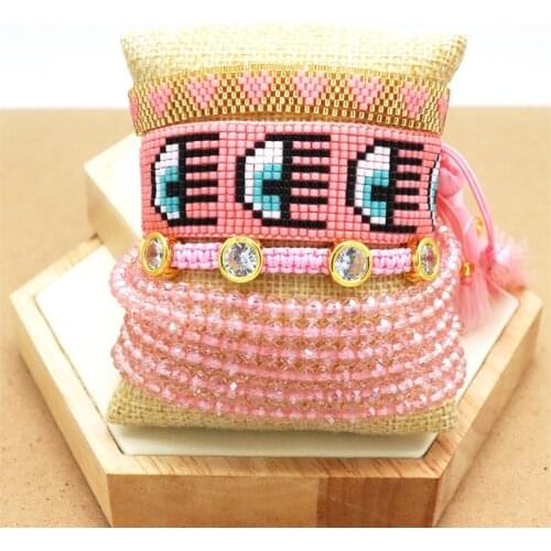 ZHONGVI Turkish Evil Eye Bracelet Boho Bracelets For Women Tassel Crystal Jewelry Pulseras Mujer 2021 Handmade Best Friend Gifts