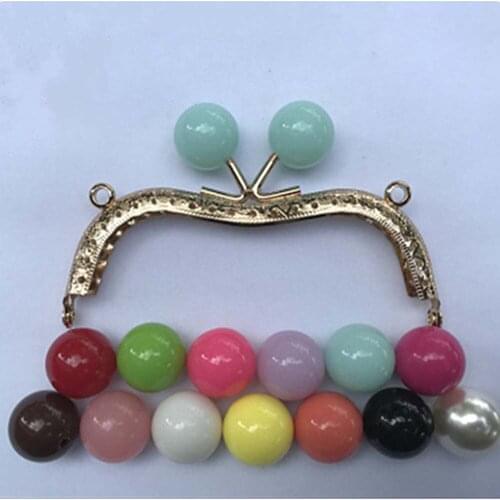 10pcs 11cm M shape Gold Color Ball Candy Head Metal Purse Frame Handle for Bag Sewing Craft Tailor Sewer