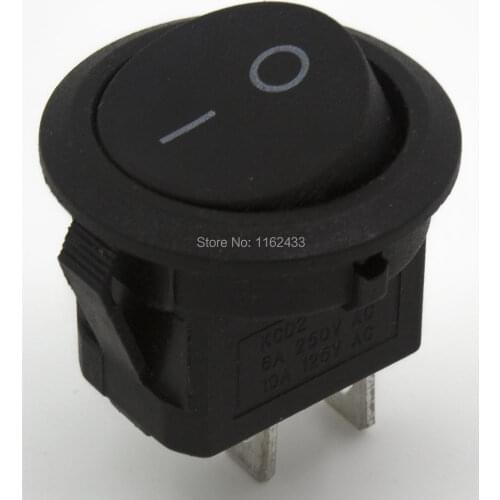 10pcs / lot KCD1-101-8 perforate diameter 20 mm 2 pin ON - OFF round rocker switch